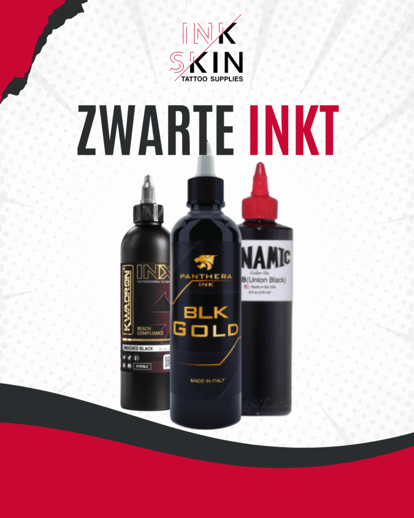 Zwarte tattoo inkt bij inkskin
